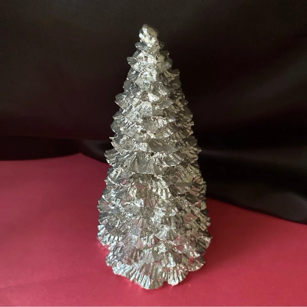 Silver Textured Christmas Tree Christmas Ornament